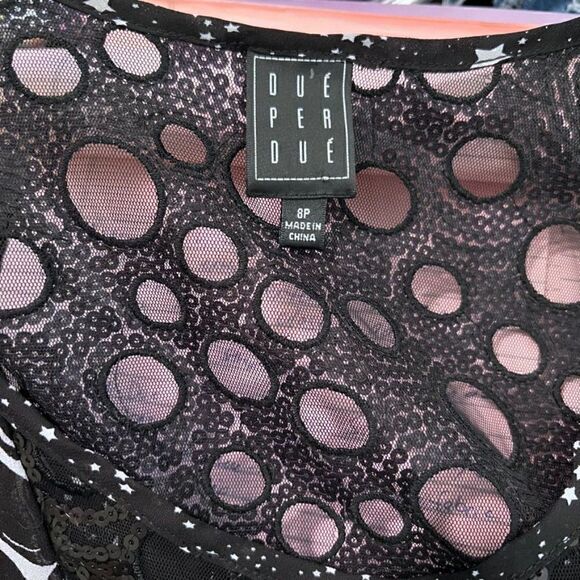 Due Per Due Black & White Crazytown Lined Mini Dress/Top Sz 8P - Picture 3 of 7